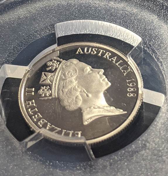 1988 Proof Five Cent 5c Australia PCGS PR68DCAM Possible Obverse Planchet Defect