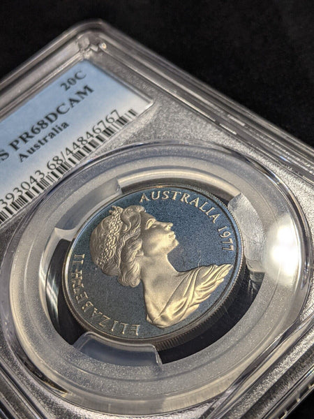 1977 Proof Twenty Cent 20c Australia PCGS PR68DCAM FDC UNC #2241