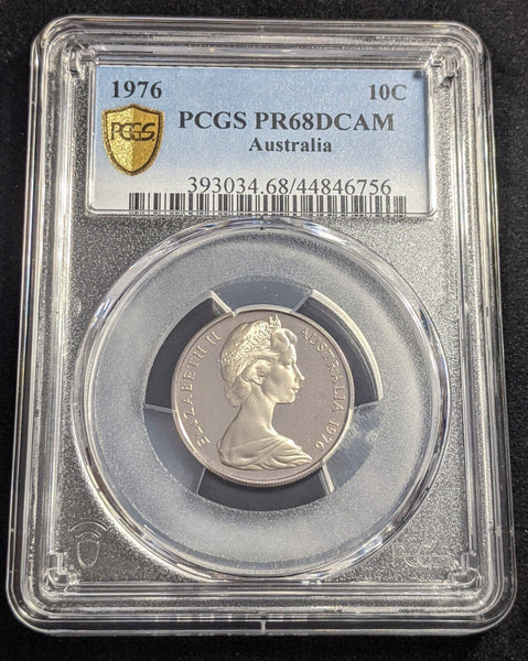 1976 Proof Ten Cent 10c Australia PCGS PR68DCAM FDC UNC #2246