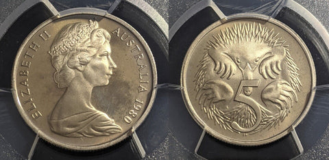 1980 Proof Five Cent 5c Australia PCGS PR68CAM FDC UNC #2247
