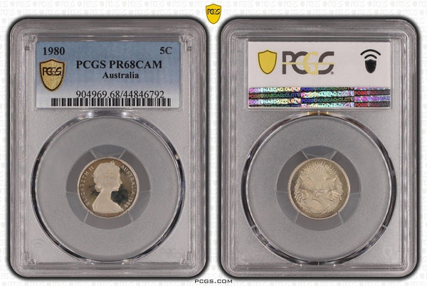 1980 Proof Five Cent 5c Australia PCGS PR68CAM FDC UNC #2247