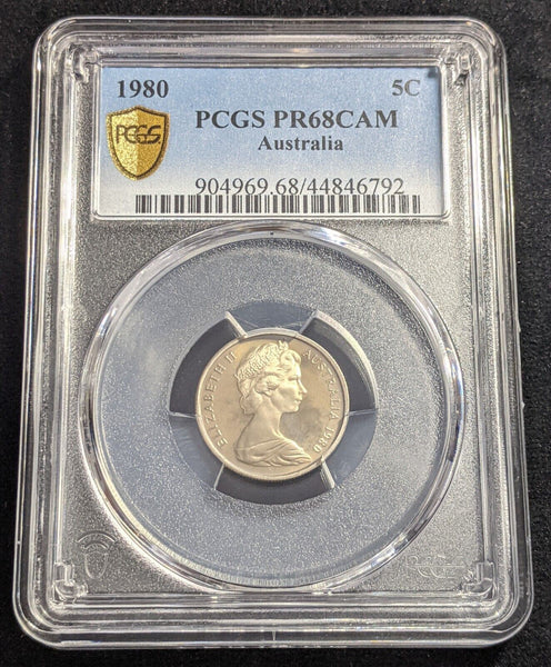 1980 Proof Five Cent 5c Australia PCGS PR68CAM FDC UNC #2247