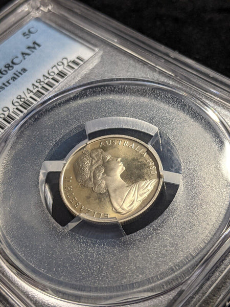 1980 Proof Five Cent 5c Australia PCGS PR68CAM FDC UNC #2247