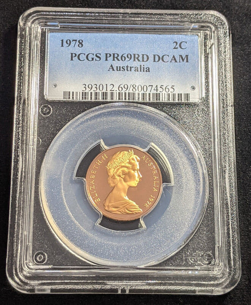 1978 Proof Two Cent 2c Australia PCGS PR69RD DCAM #2251