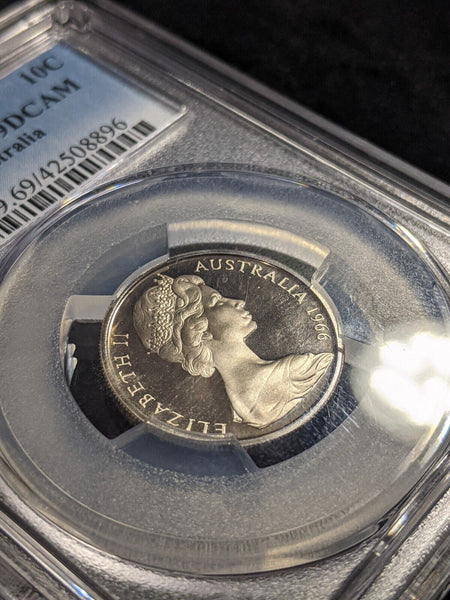 1966 Proof Ten Cent 10c Australia PCGS PR69DCAM FDC UNC #2253