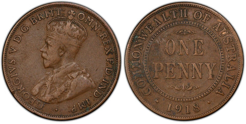 1918 I (c) penny 1d Australia PCGS VF25 VERY FINE #2257