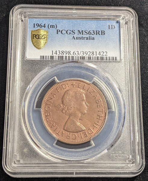 1964 M Penny 1d Australia PCGS MS63RB CHOICE UNC #2258