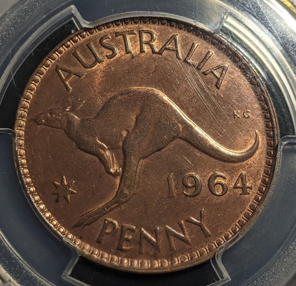 1964 M Penny 1d Australia PCGS MS63RB CHOICE UNC #2258