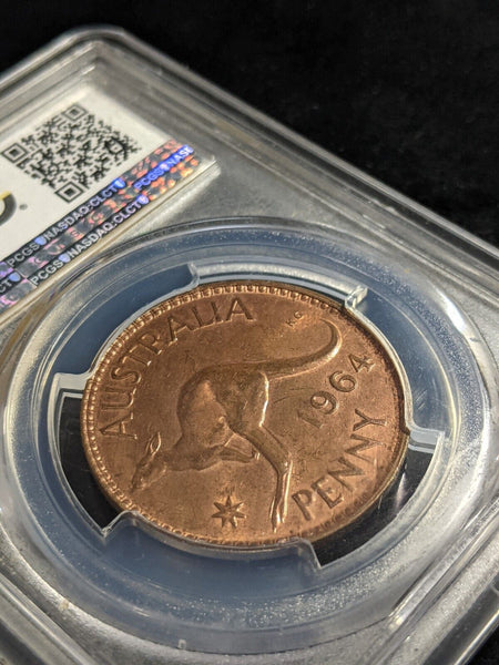 1964 M Penny 1d Australia PCGS MS63RB CHOICE UNC #2258