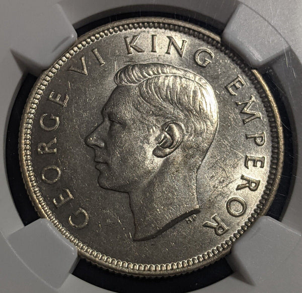 New Zealand 1942 Florin 2/- KM# 10.1 NGC AU58 aUNC #2277