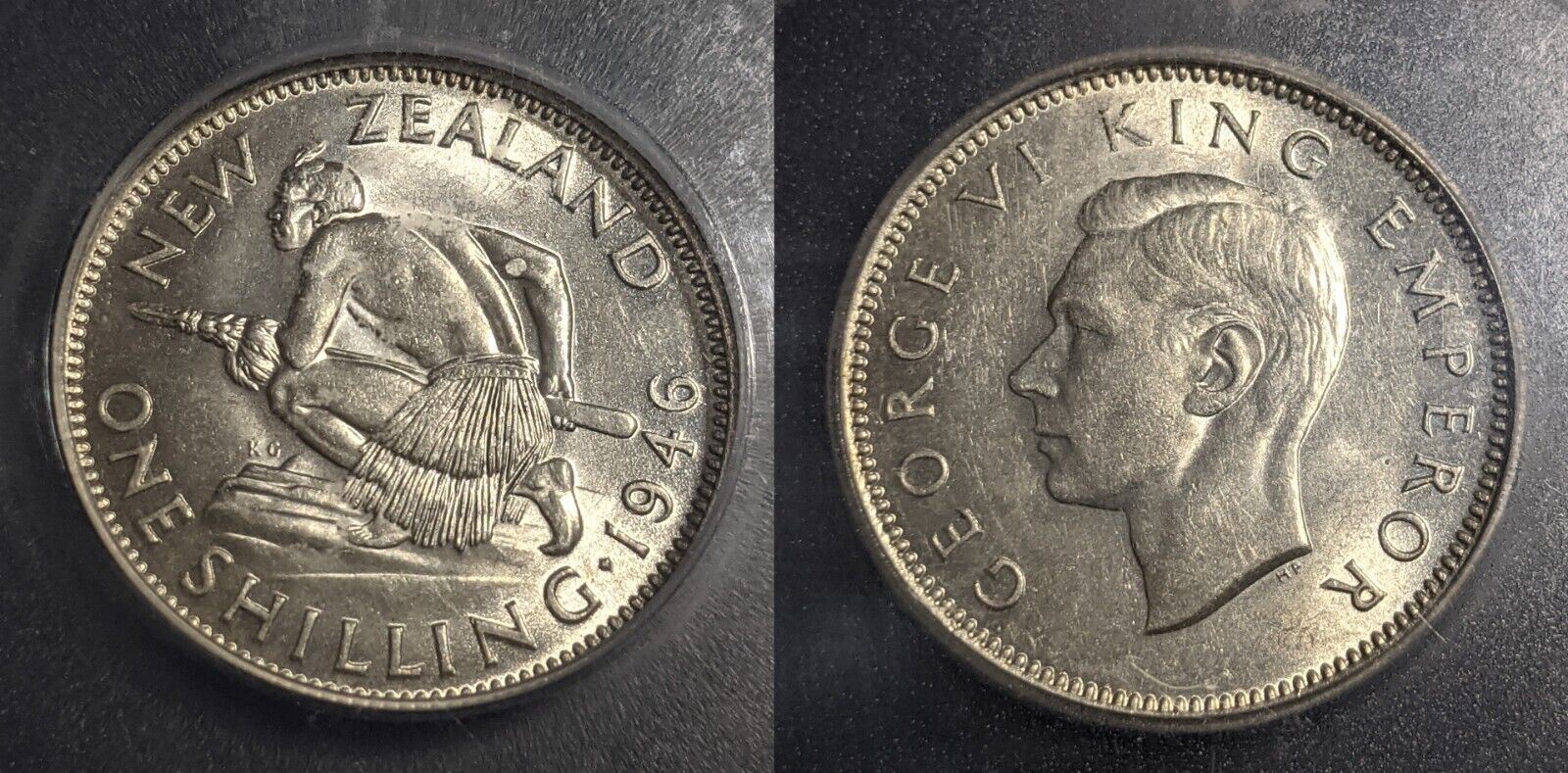 New Zealand 1946 Shilling 1/- KM# 9 ICG MS60 UNC #2278