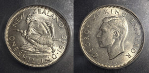 New Zealand 1946 Shilling 1/- KM# 9 ICG MS60 UNC #2278