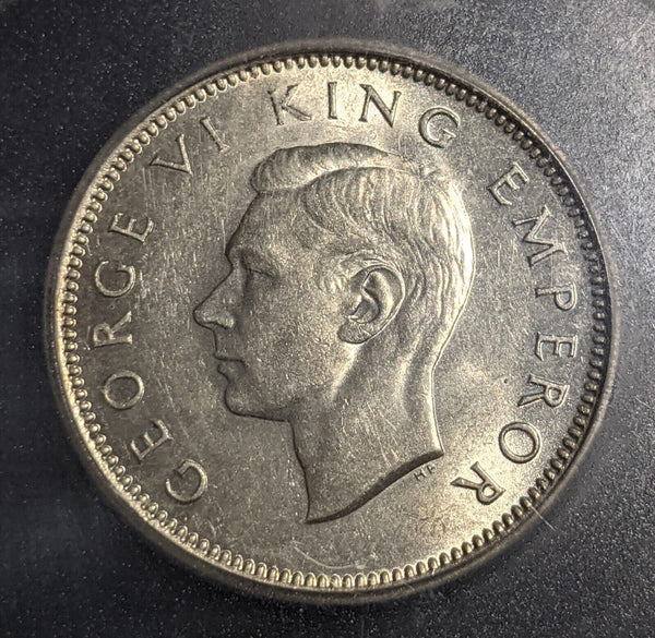 New Zealand 1946 Shilling 1/- KM# 9 ICG MS60 UNC #2278