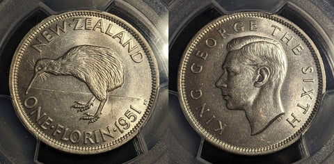 New Zealand 1951 Florin 2/- KM# 18  PCGS MS64 GEM UNC #2280