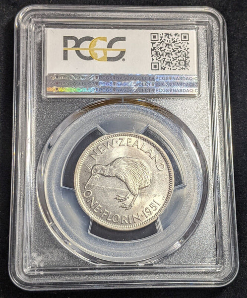 New Zealand 1951 Florin 2/- KM# 18  PCGS MS64 GEM UNC #2280