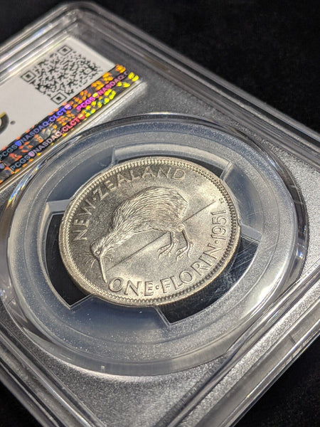 New Zealand 1951 Florin 2/- KM# 18  PCGS MS64 GEM UNC #2280
