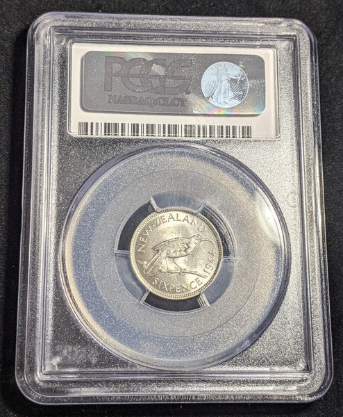 New Zealand 1944 Sixpence 6d KM# 8 PCGS MS62 UNC #2281