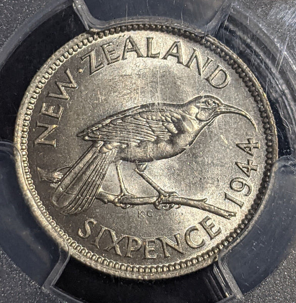 New Zealand 1944 Sixpence 6d KM# 8 PCGS MS62 UNC #2281