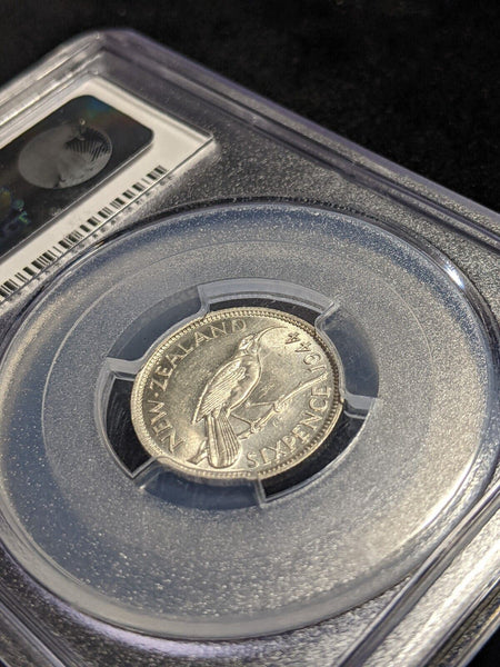 New Zealand 1944 Sixpence 6d KM# 8 PCGS MS62 UNC #2281