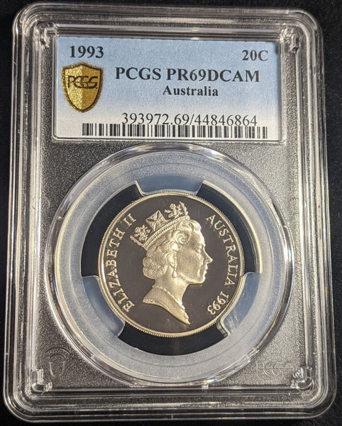 1993 Proof Twenty Cent 20c Australia PCGS PR69DCAM FDC UNC #2284