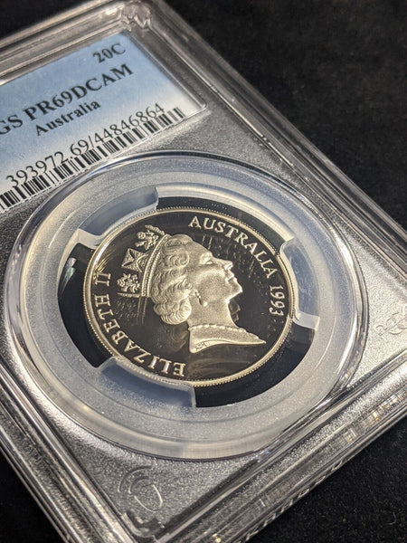 1993 Proof Twenty Cent 20c Australia PCGS PR69DCAM FDC UNC #2284
