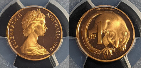 1980 Proof One Cent 1c Australia PCGS PR69DCAM FDC UNC #2285