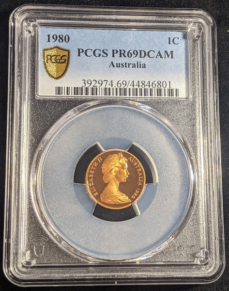 1980 Proof One Cent 1c Australia PCGS PR69DCAM FDC UNC #2285