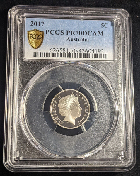 2017 Proof Five Cent 5c Australia PCGS PR70DCAM FDC UNC #2292