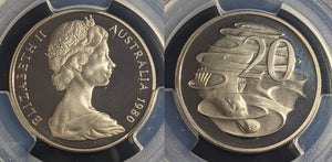 1980 Proof Twenty Cent 20c Australia PCGS PR69DCAM FDC UNC #2291