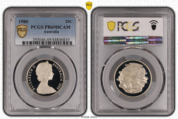 1980 Proof Twenty Cent 20c Australia PCGS PR69DCAM FDC UNC #2291