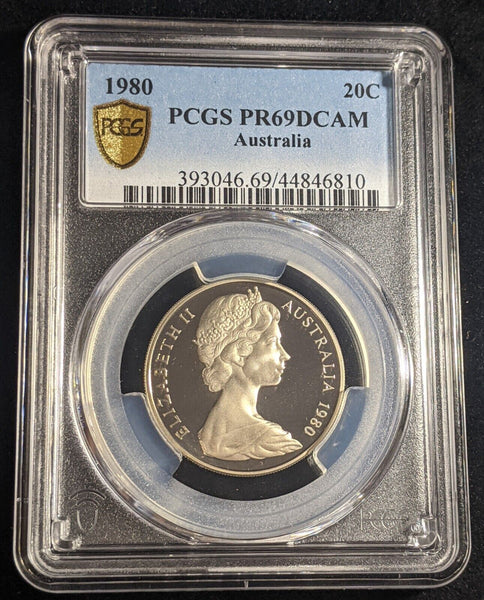 1980 Proof Twenty Cent 20c Australia PCGS PR69DCAM FDC UNC #2291