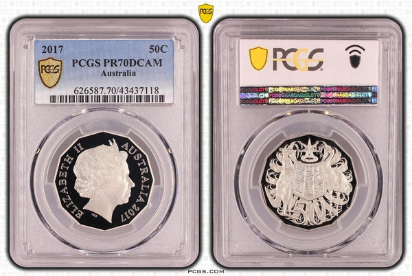 2017 Proof Fifty Cent 50c Australia PCGS PR70DCAM FDC UNC #2294