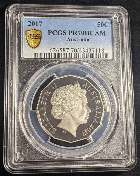 2017 Proof Fifty Cent 50c Australia PCGS PR70DCAM FDC UNC #2294
