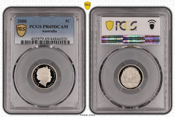 2000 Proof Five Cent 5c Australia PCGS PR69DCAM FDC UNC #2297