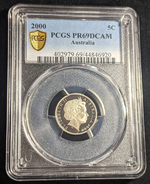 2000 Proof Five Cent 5c Australia PCGS PR69DCAM FDC UNC #2297