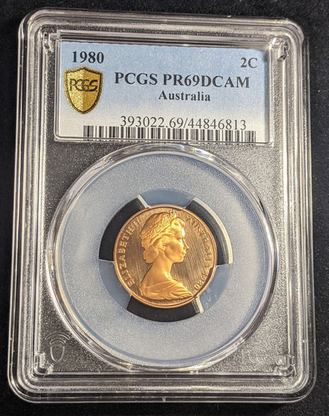 1980 Proof Two Cent 2c Australia PCGS PR69DCAM FDC UNC #2298