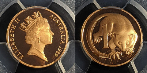 1989 Proof One Cent 1c Australia PCGS PR70DCAM FDC UNC #2299