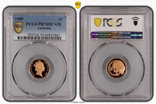 1989 Proof One Cent 1c Australia PCGS PR70DCAM FDC UNC #2299