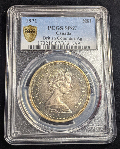 Canada 1971 One Dollar $1 British Columbia Ag PCGS SP67 FDC UNC #2310
