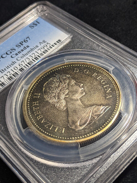 Canada 1971 One Dollar $1 British Columbia Ag PCGS SP67 FDC UNC #2310