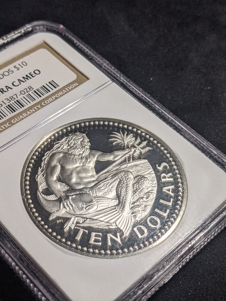 Barbados Proof 1975 FM $10 Ten Dollars NGC PR68 ULTRA CAMEO FDC GEM UNC KM#17a