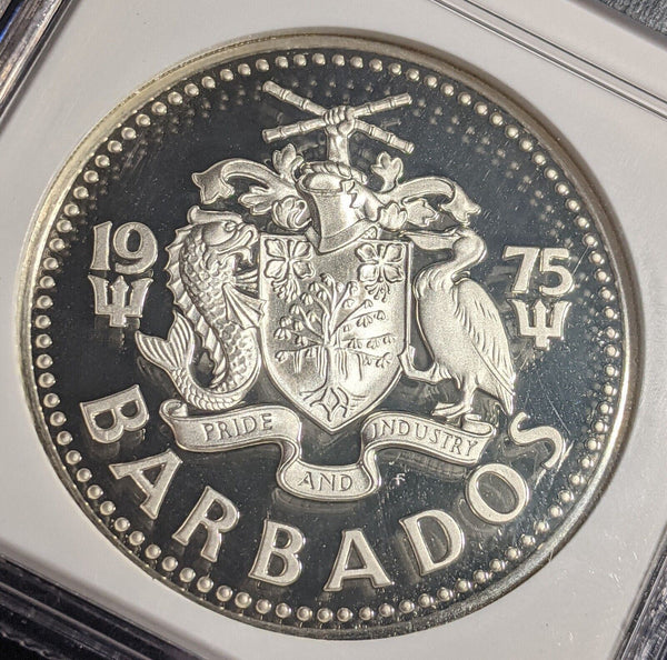 Barbados Proof 1975 FM $10 Ten Dollars NGC PR68 ULTRA CAMEO FDC GEM UNC KM#17a