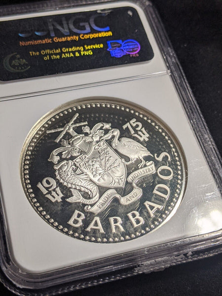 Barbados Proof 1975 FM $10 Ten Dollars NGC PR68 ULTRA CAMEO FDC GEM UNC KM#17a