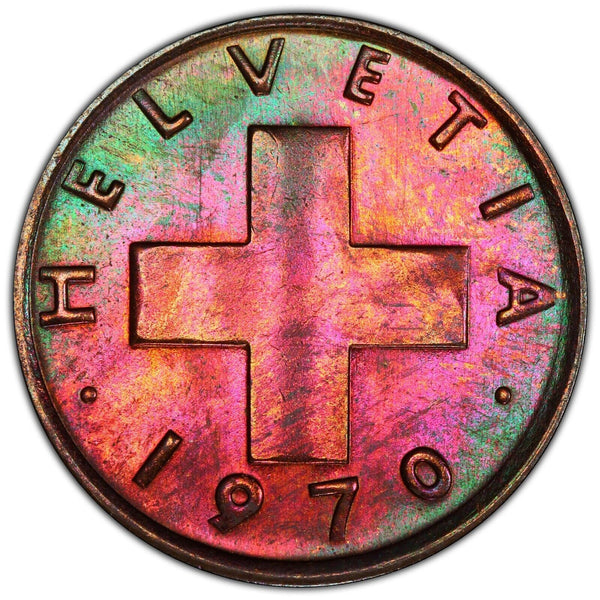 Switzerland 1970 1 Rappen PCGS MS66BN GEM UNC KM# 46 #2322