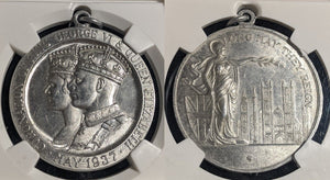G.BRIT 1937 WM 35mm GEORGE VI CORONATION NGC MEDAL MS64 GEM UNC #2330