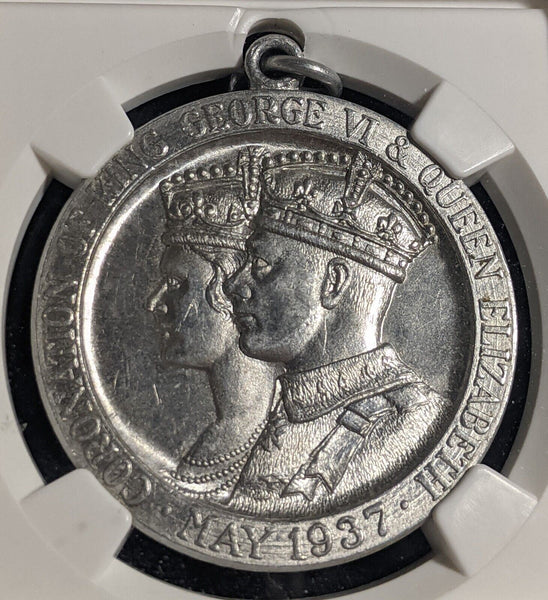 G.BRIT 1937 WM 35mm GEORGE VI CORONATION NGC MEDAL MS64 GEM UNC #2330