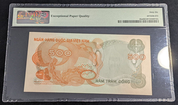 Viet Nam South 1970 500 Dong National Bank PMG 66 EPQ Gem UNC Pick#28a #2160