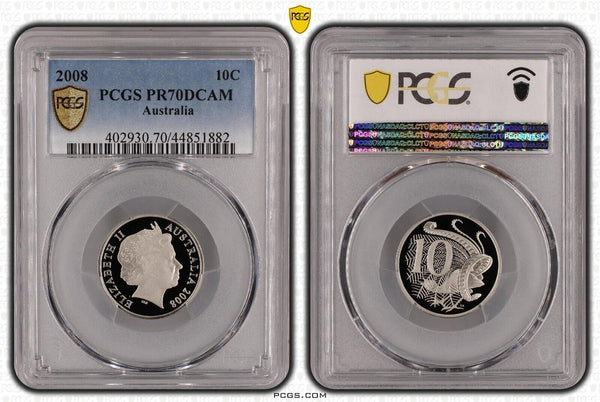 2008 Proof Ten Cent 10c Australia PCGS PR70DCAM FDC UNC #2332