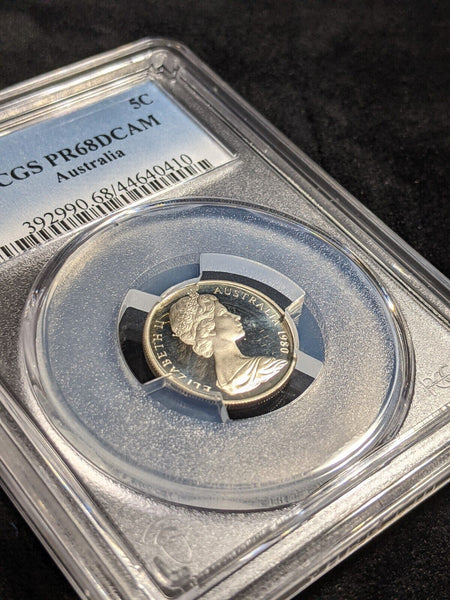 1980 Proof Five Cent 5c Australia PCGS PR68DCAM FDC UNC #2336