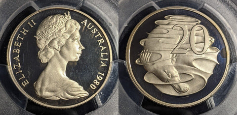 1980 Proof Twenty Cent 20c Australia PCGS PR69DCAM FDC UNC #2337